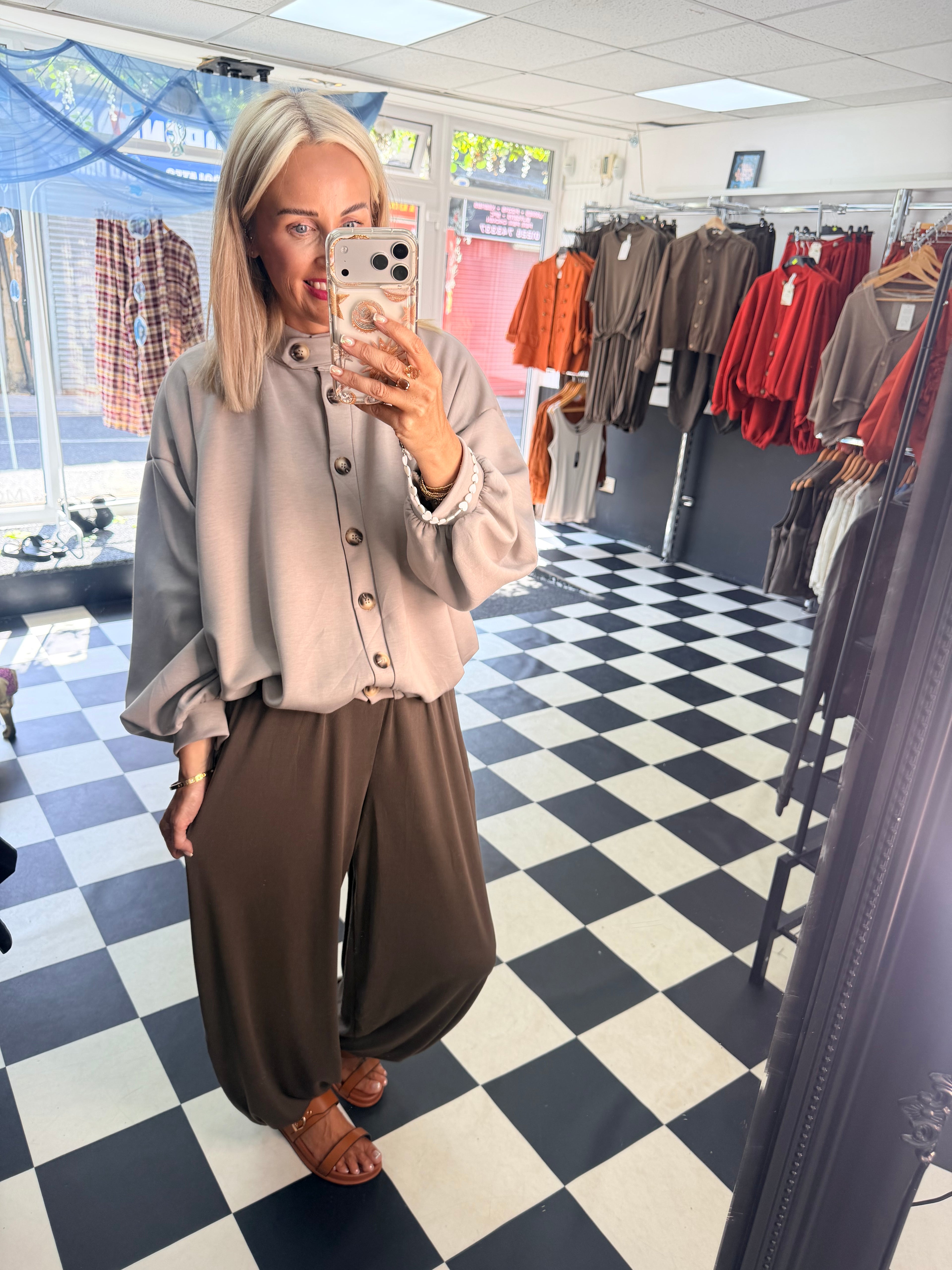 Weekend Slouch Jacket Taupe