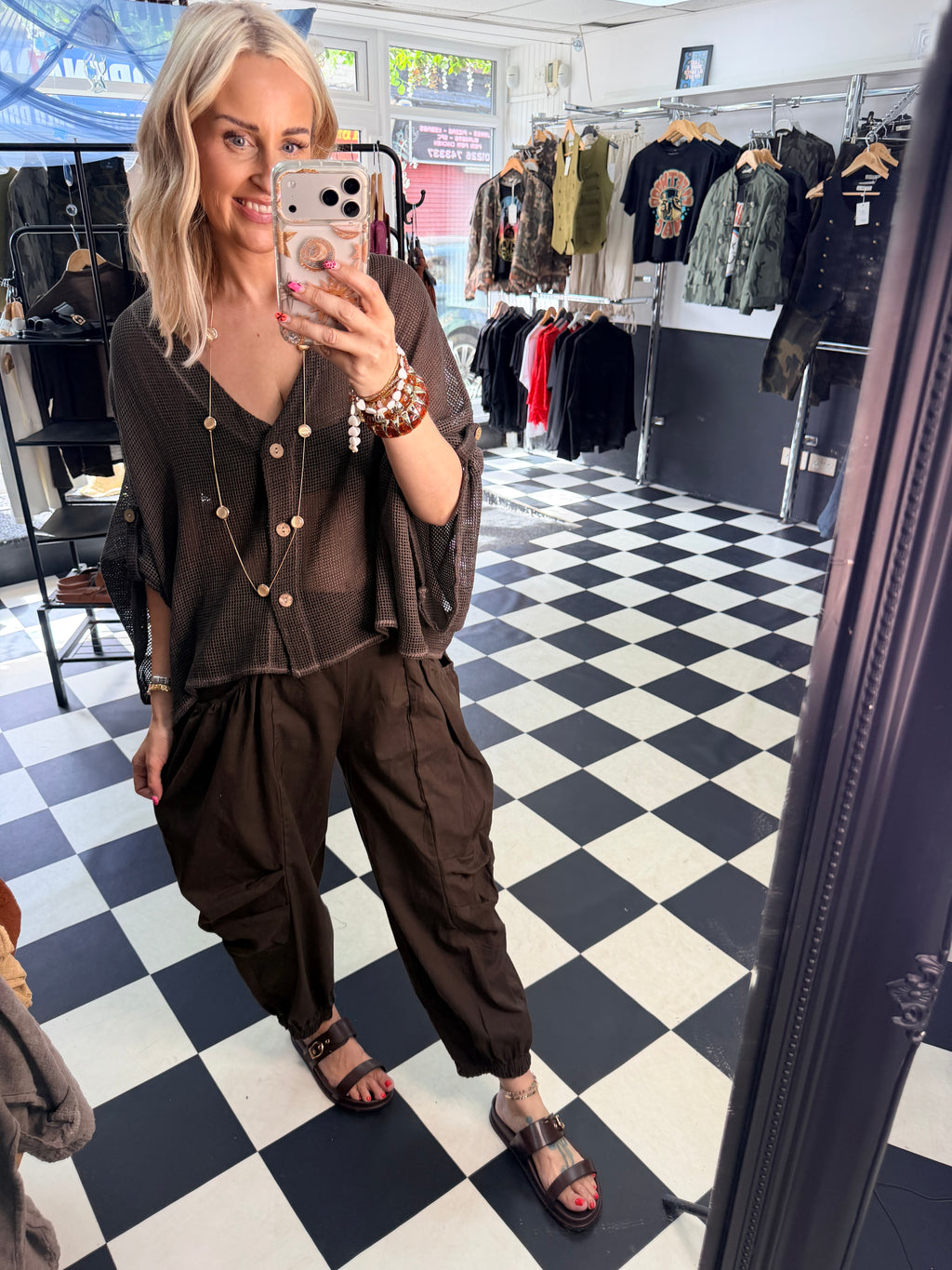 Barrel Side Pocket trousers Chocolate
