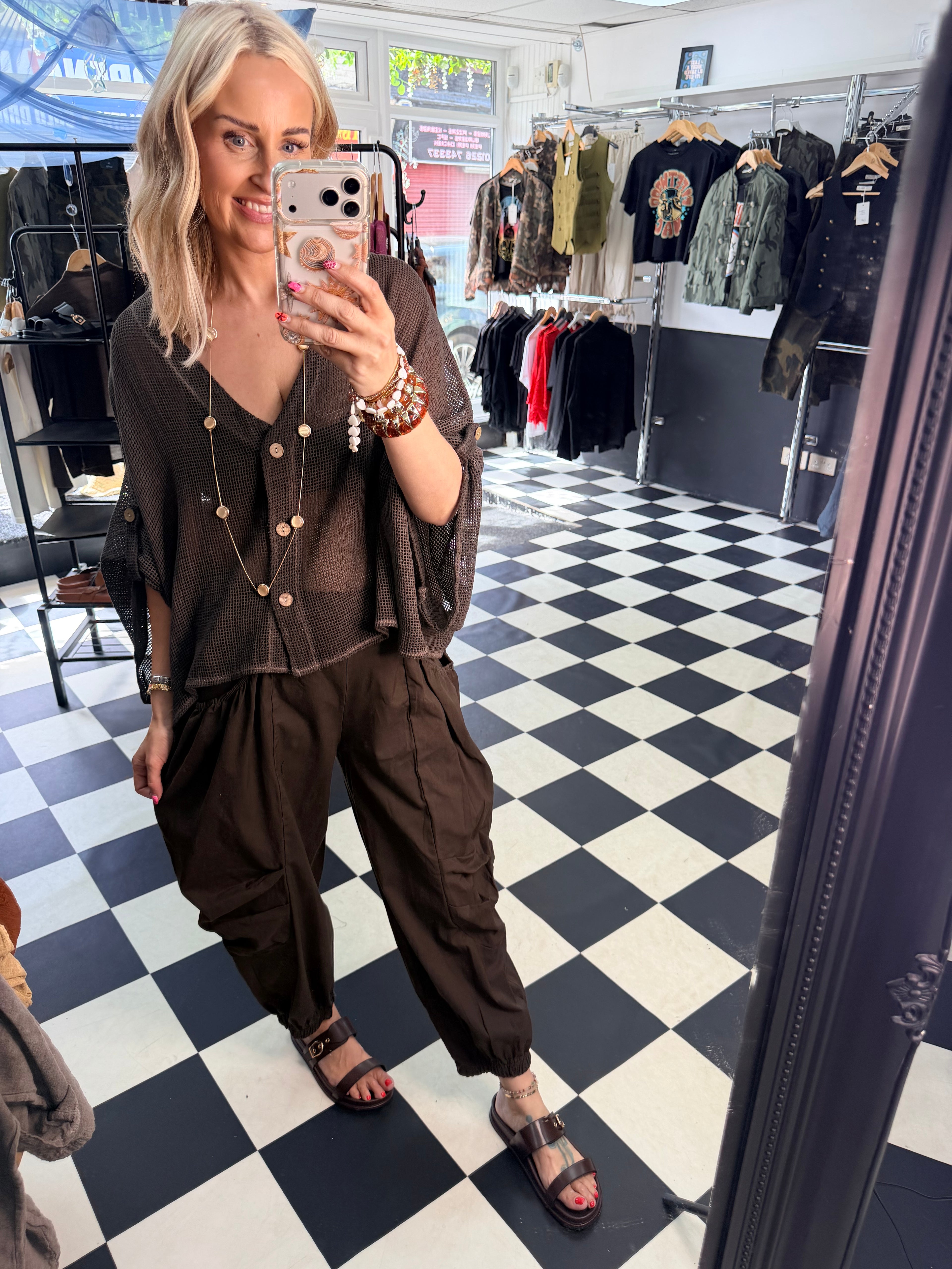 Barrel Side Pocket trousers Chocolate
