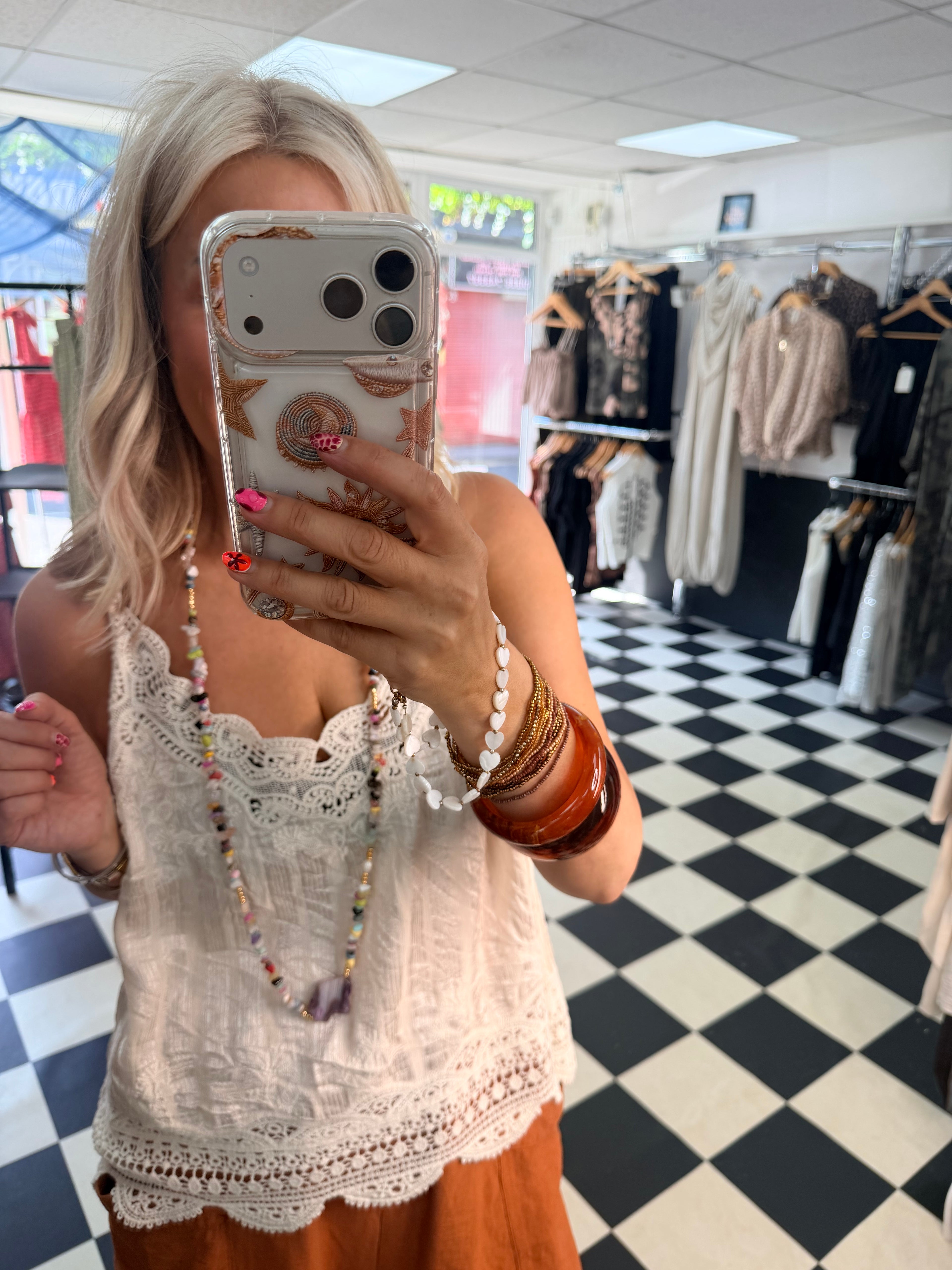 Stone and Crystal necklace Multi