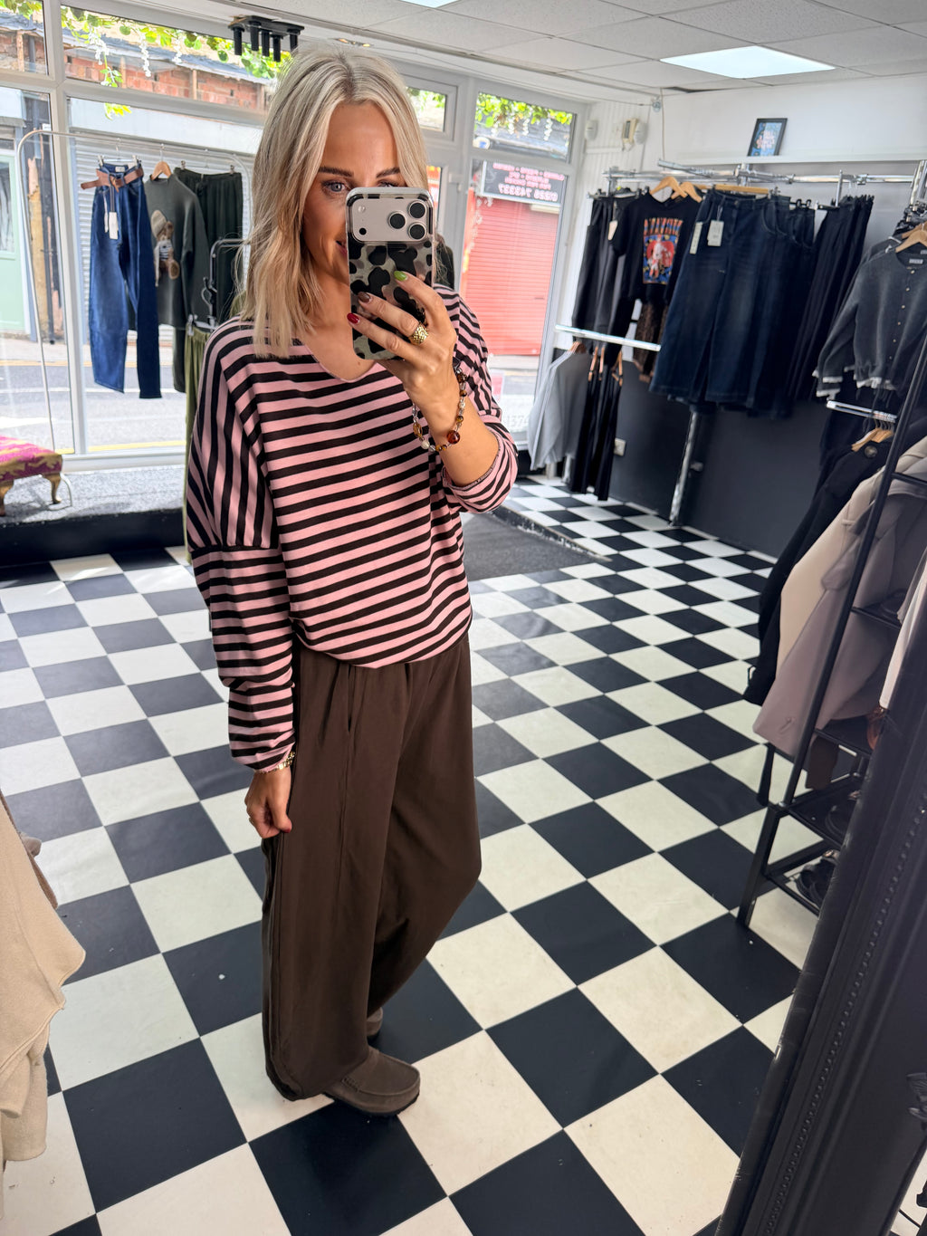 Basic Stripe - Pink and Chocolate