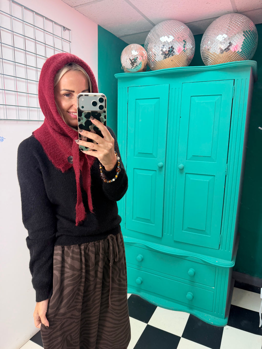 Button Snood Plum