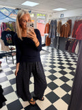 Leopard Barrel jogger Navy