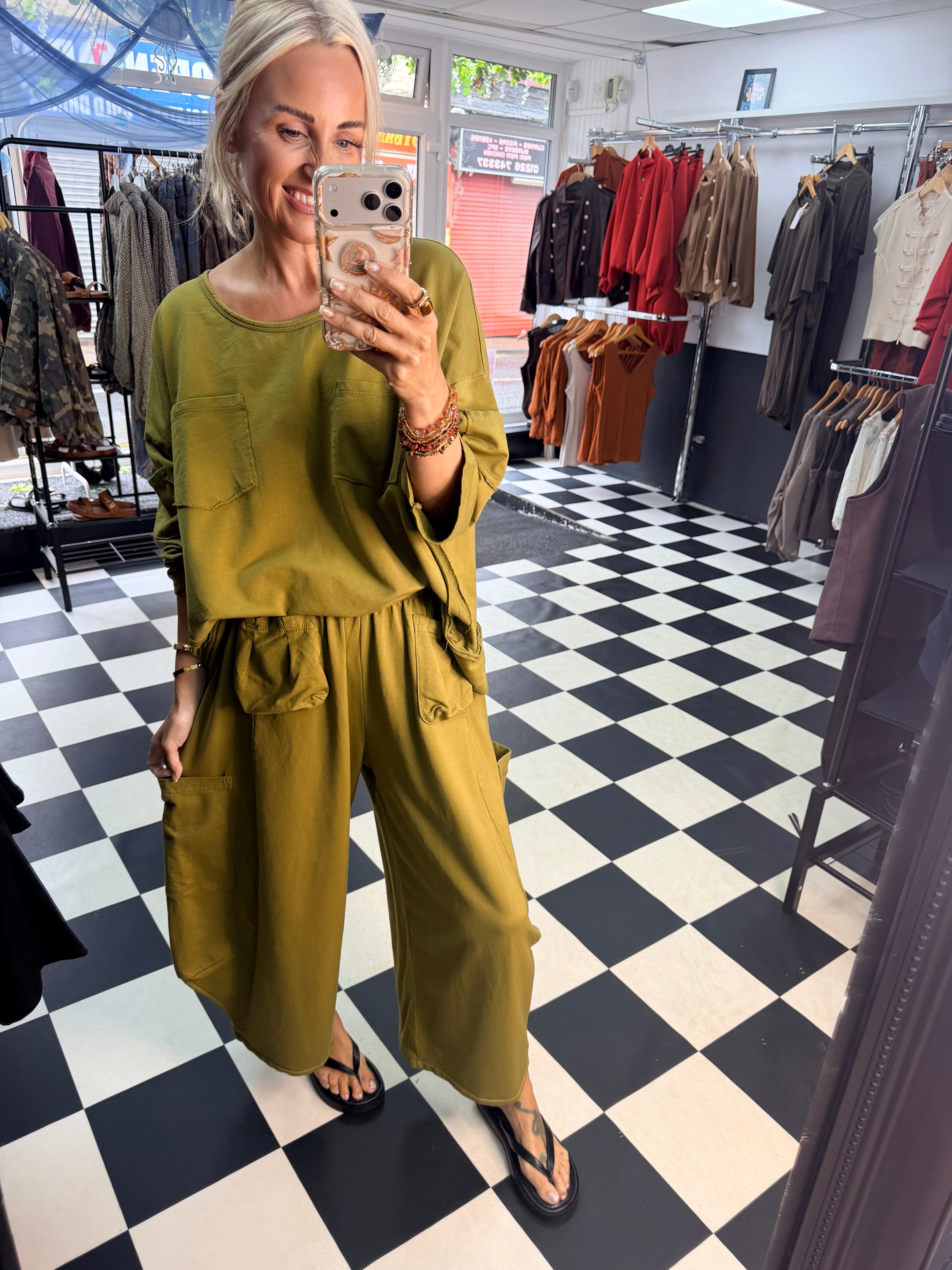 Utility top olive green