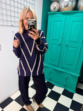 Turtle Neck Jumper V design Navy Special Buy