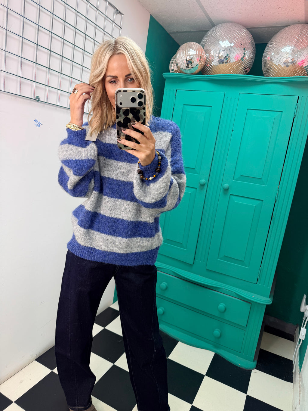 Chunky stripe knit - Blue and Grey