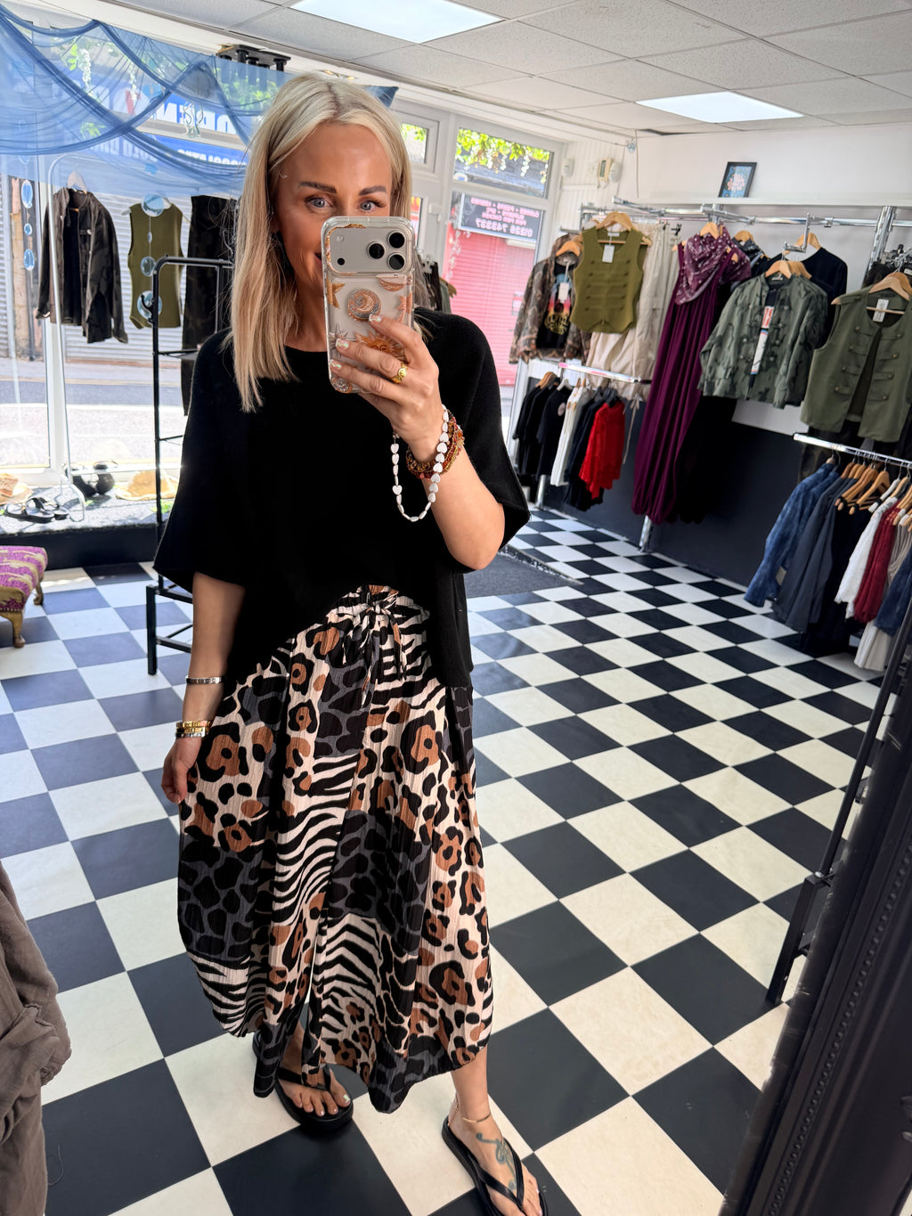 Funky Animal Split Trousers Black