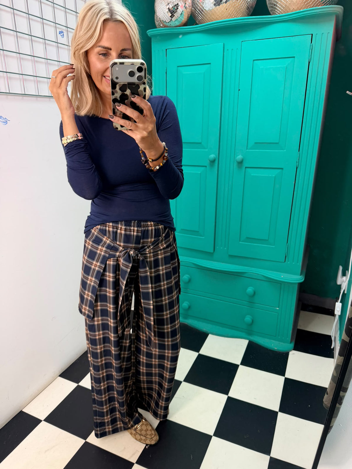 Shirt Tied Wrap around the waist trouser - Navy
