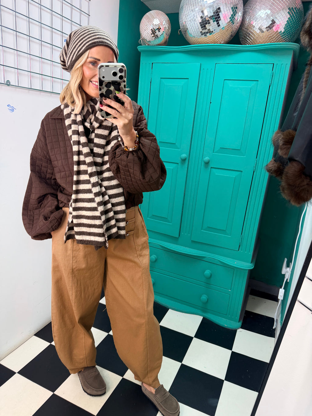 Stripe Hat Chocolate and Cream