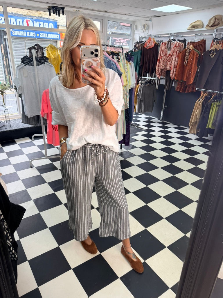 Billy Cropped Trousers Grey