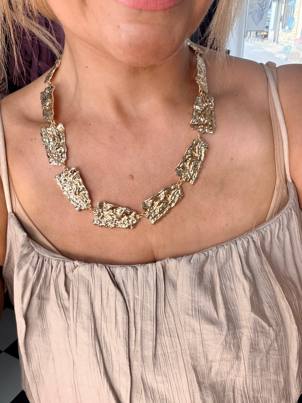 Gold Square Necklace