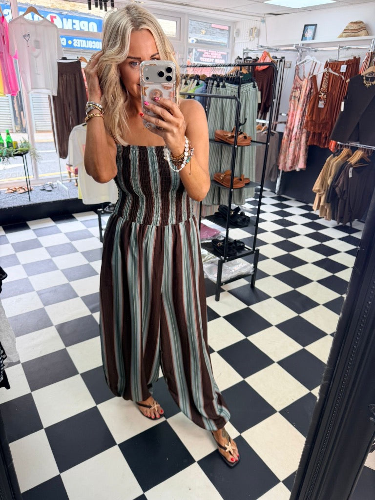 Indigo Jumpsuit Green / Chocolate