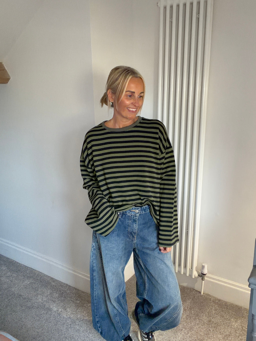 Weekend slouch stripe Khaki and Black Special Buy