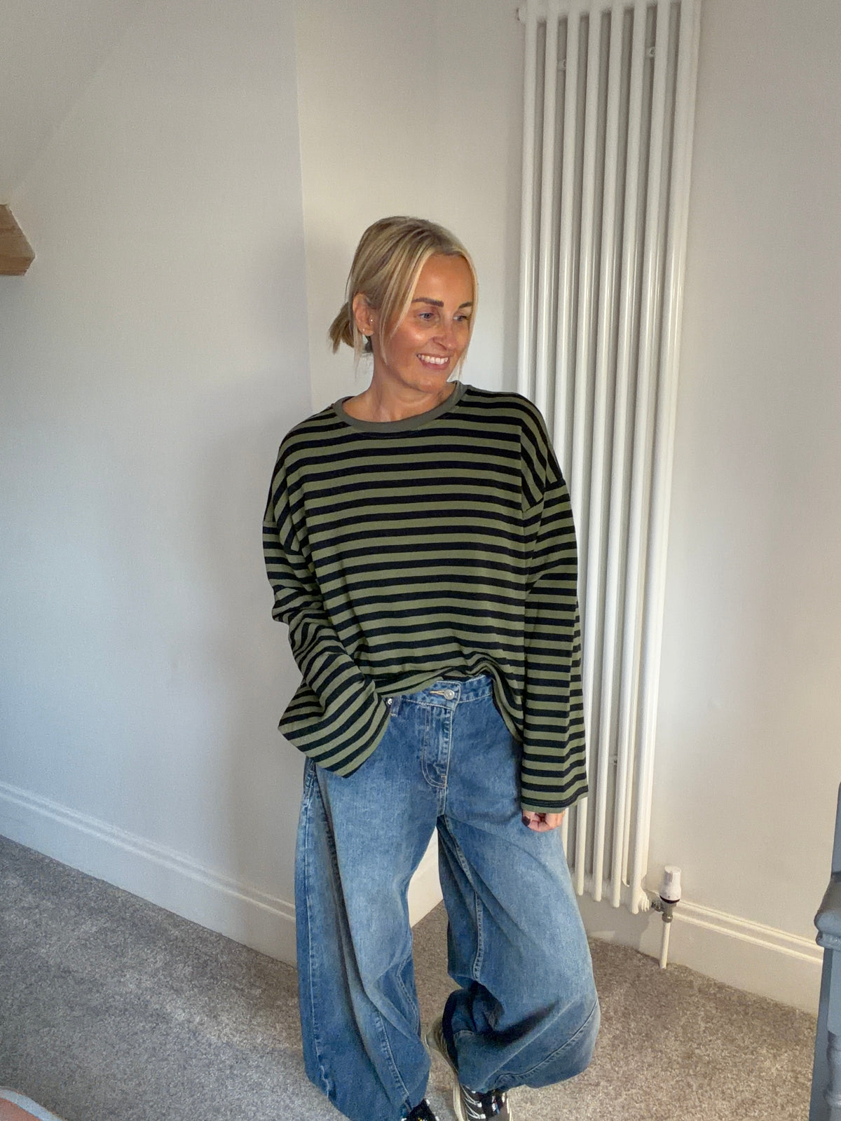 Weekend slouch stripe Khaki and Black Special Buy