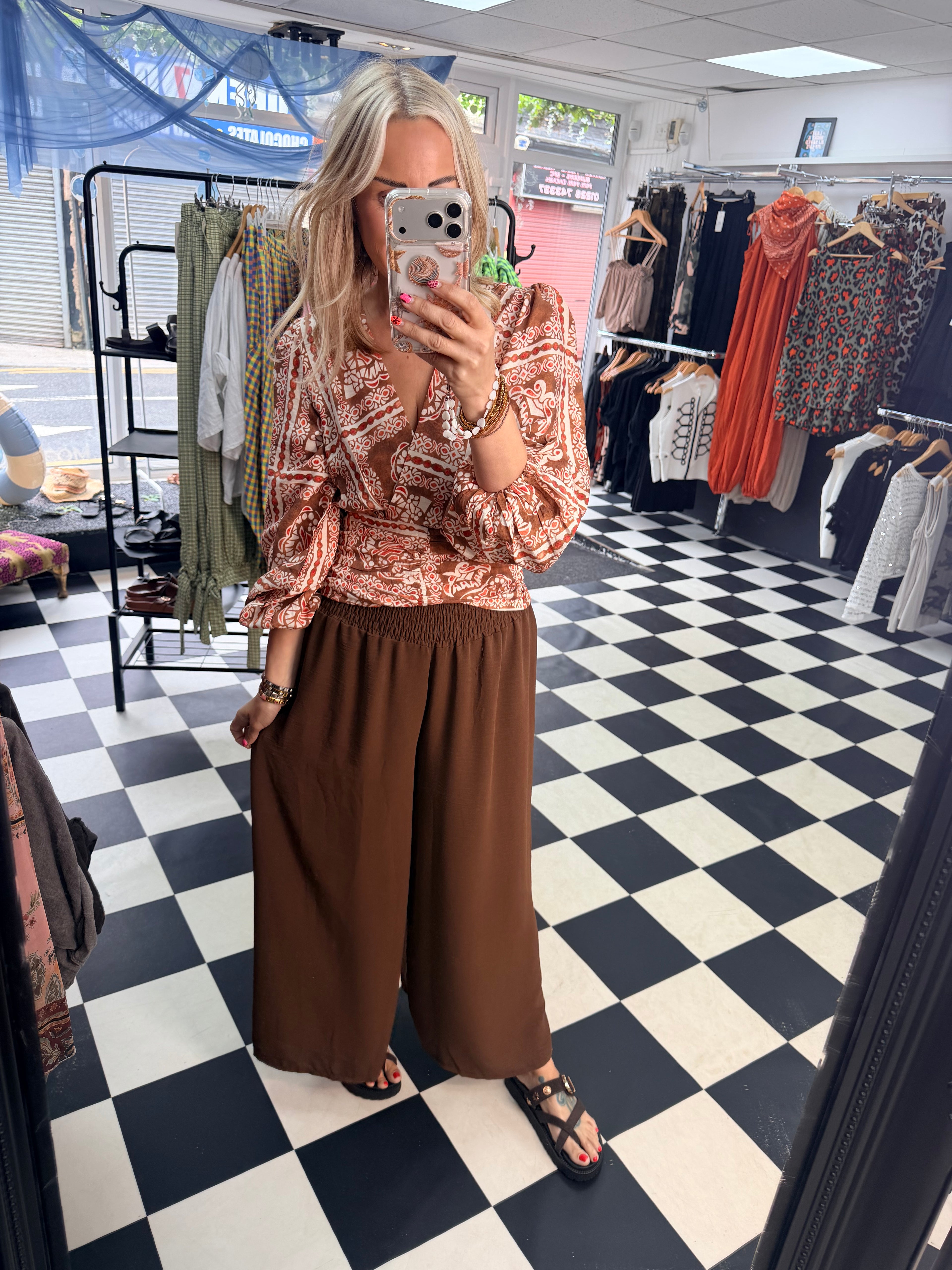 Palazzo Trousers Chocolate