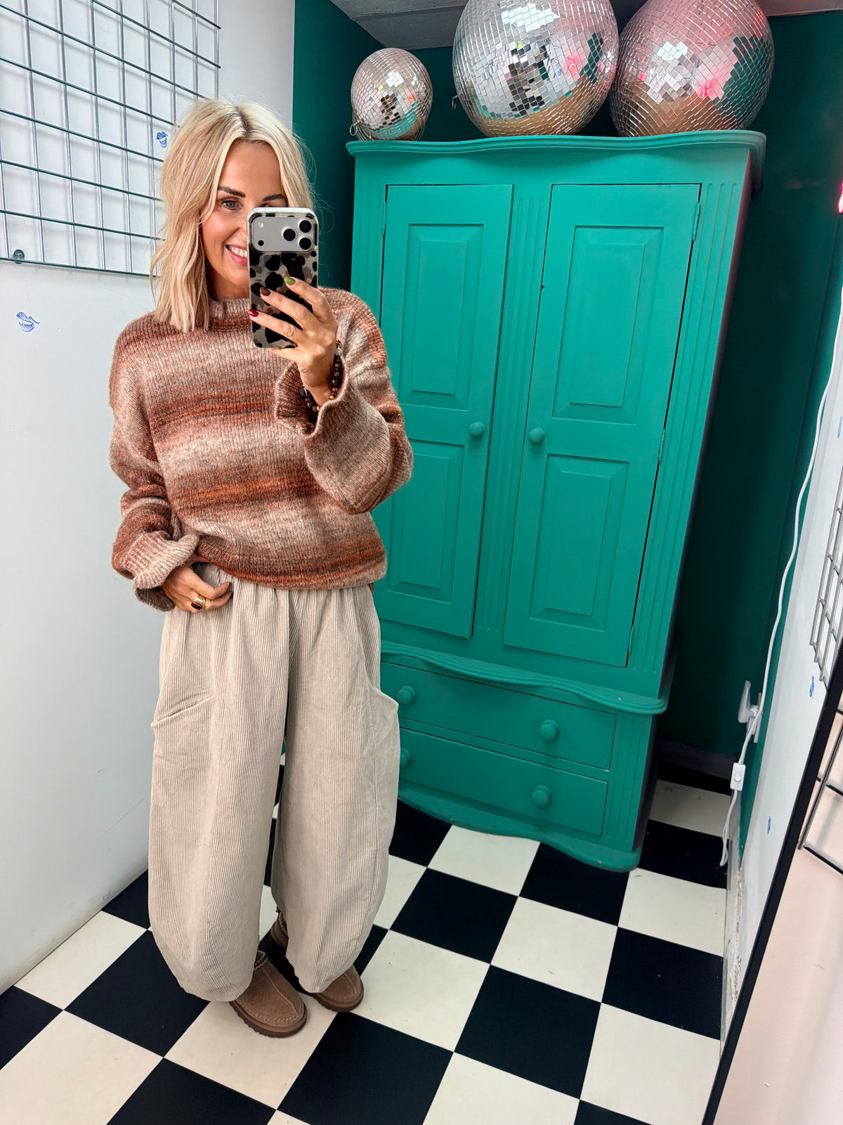 Cord Barrel Trousers Cream