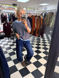 Penny Stripe Jumper Blue and Wine