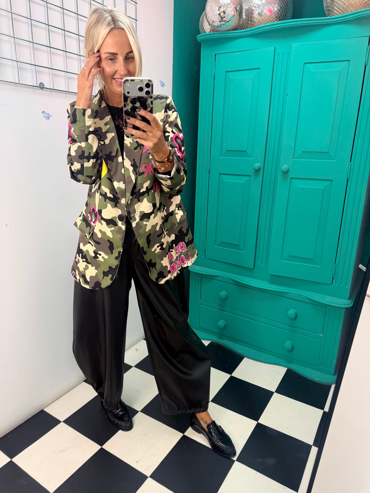 Be a Lover Camo Graffiti Blazer