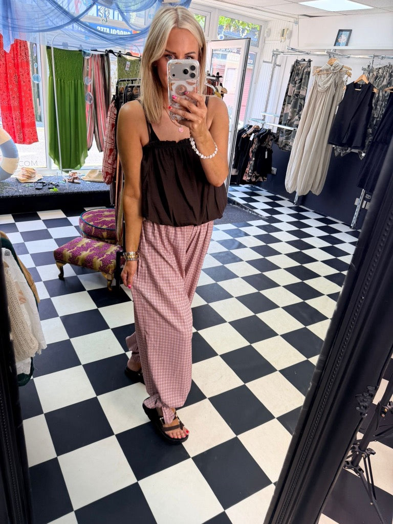 Bubble Hem Cami Chocolate