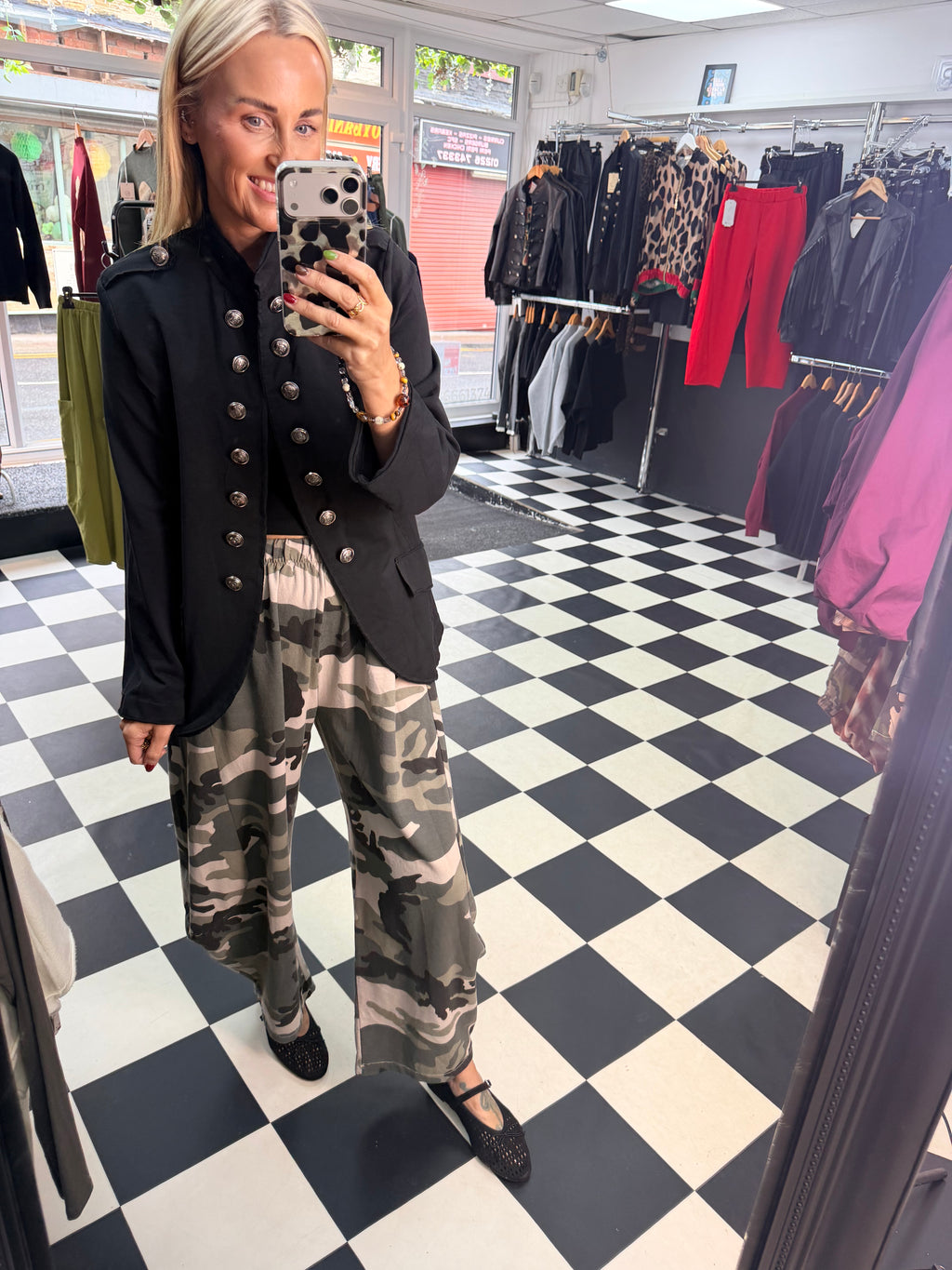 Anni Military Jersey Blazer Black