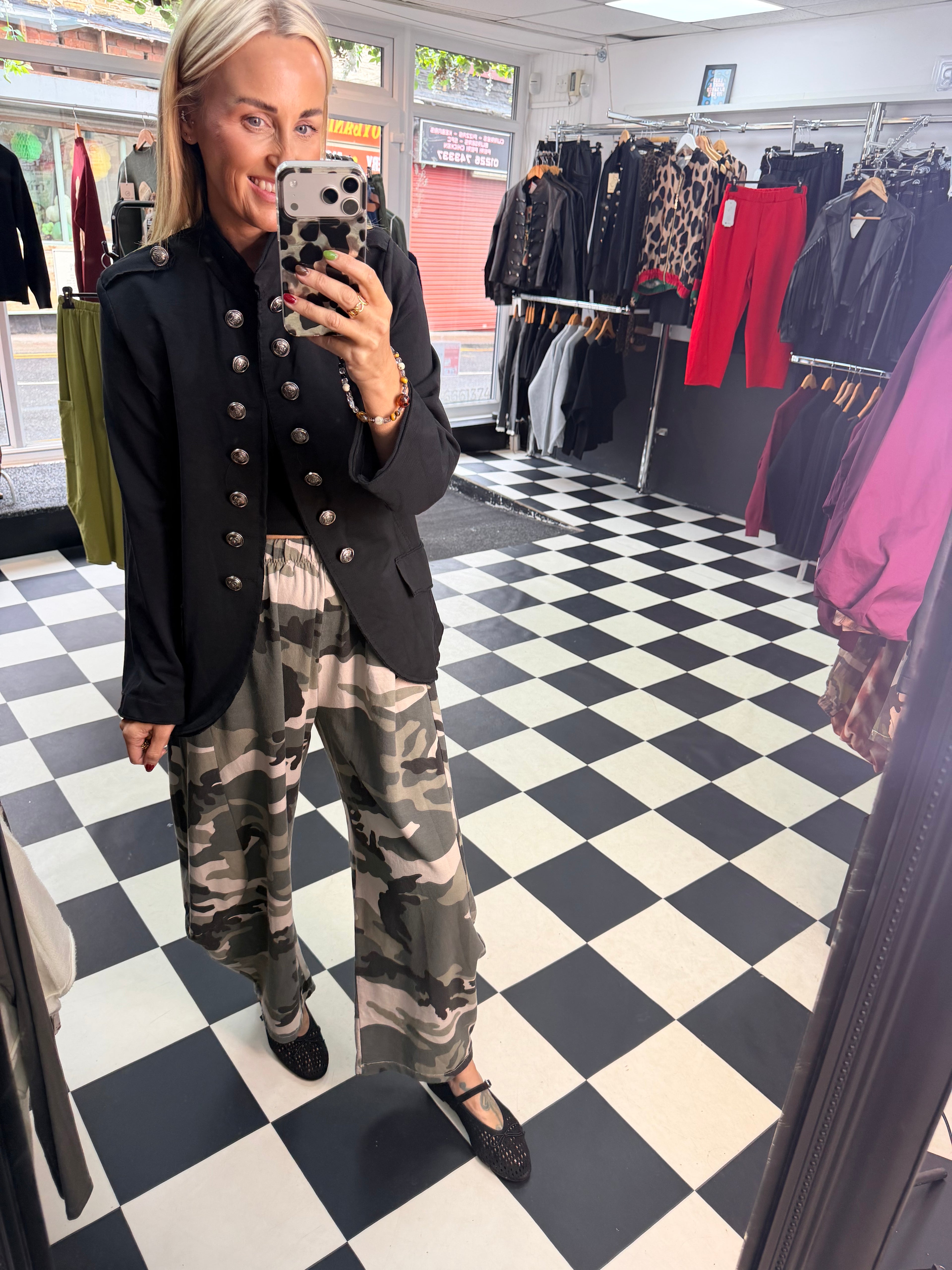 Anni Military Jersey Blazer Black