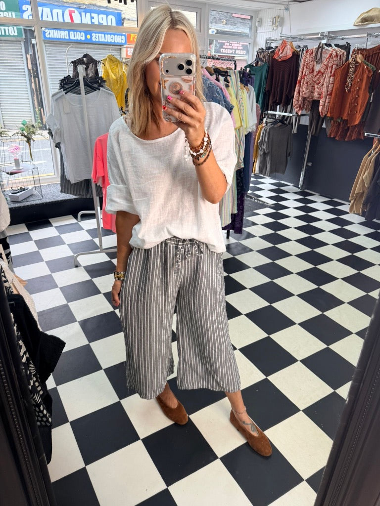 Billy Cropped Trousers Grey