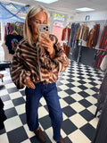 Needlecord Zebra Slouchy Jacket Chocolate