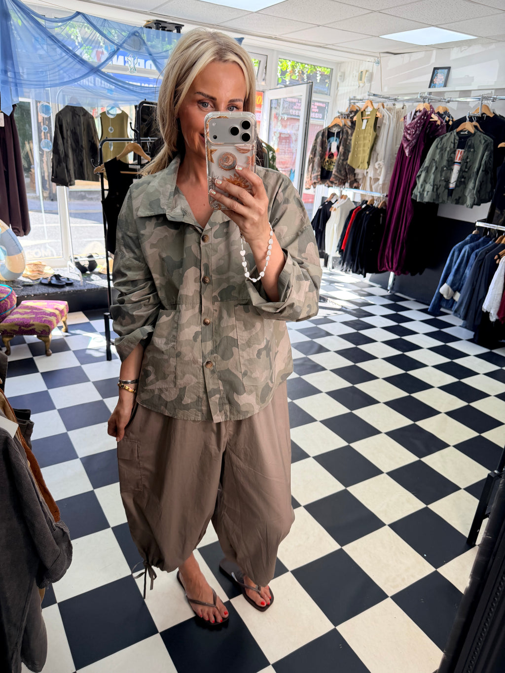 Camo Shacket Khaki
