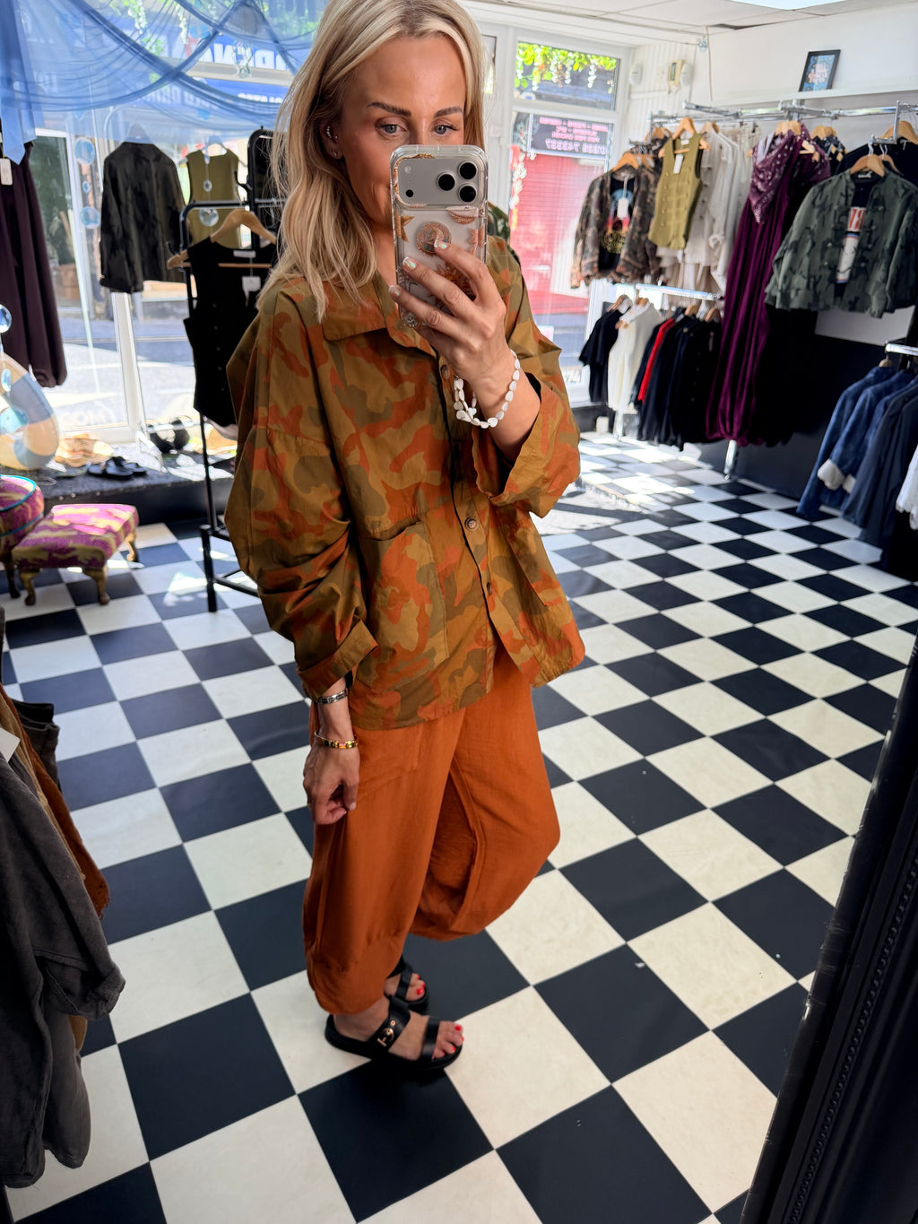 Camo Shacket Rust