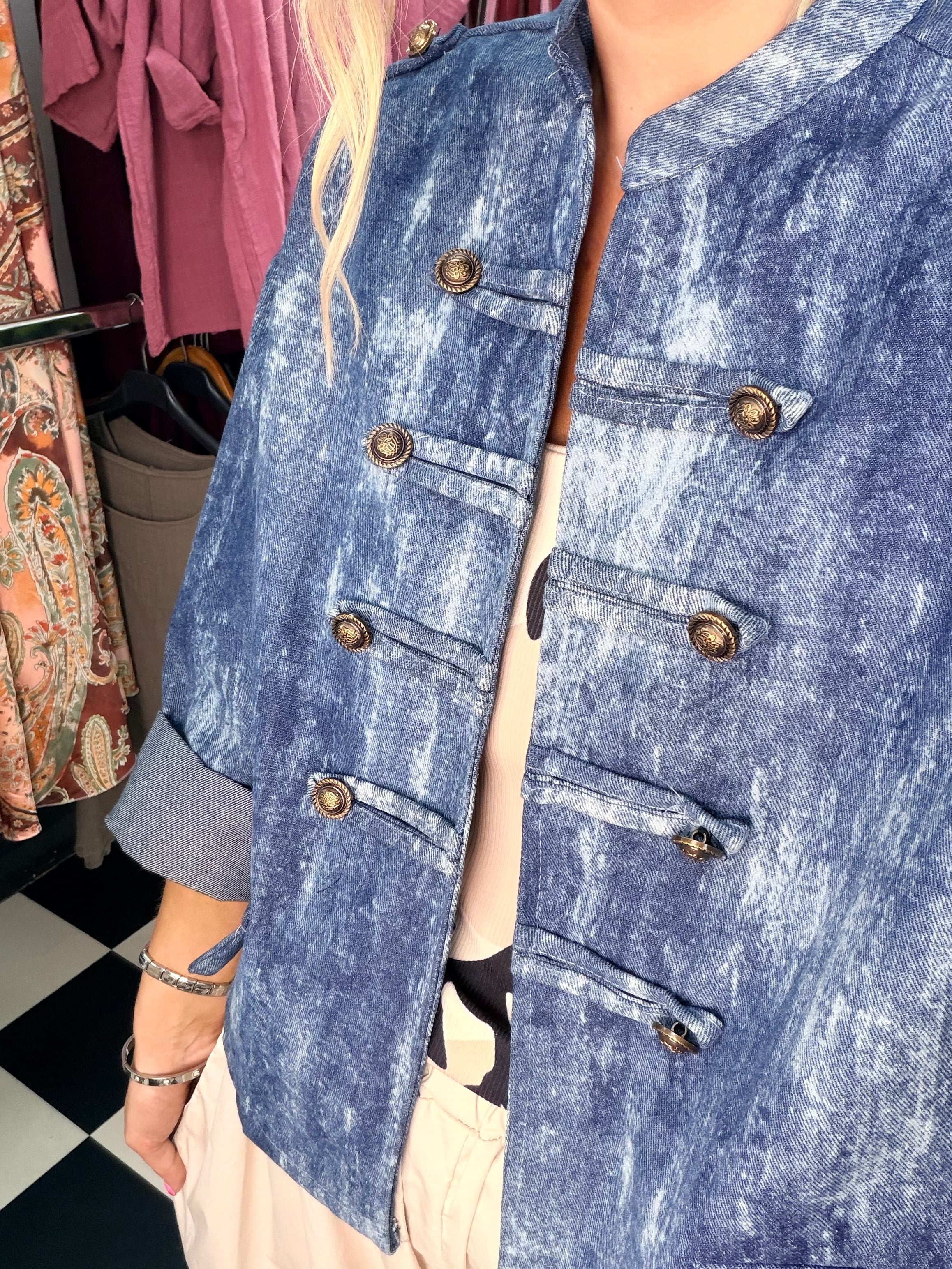 Denim Military Jacket Pre Order Due in Sunday 19th July approx