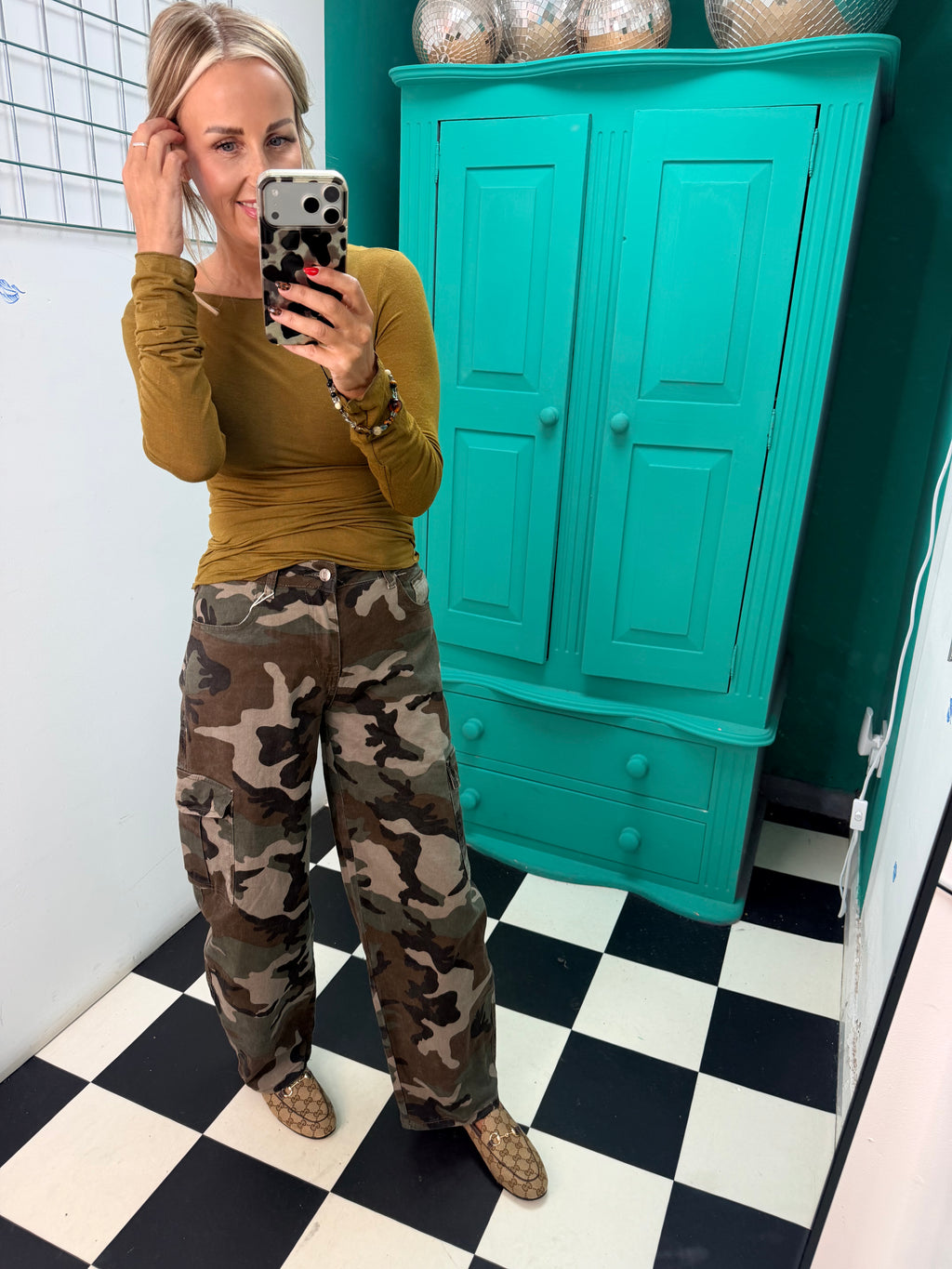 Cashmere Blend Basic Top Green