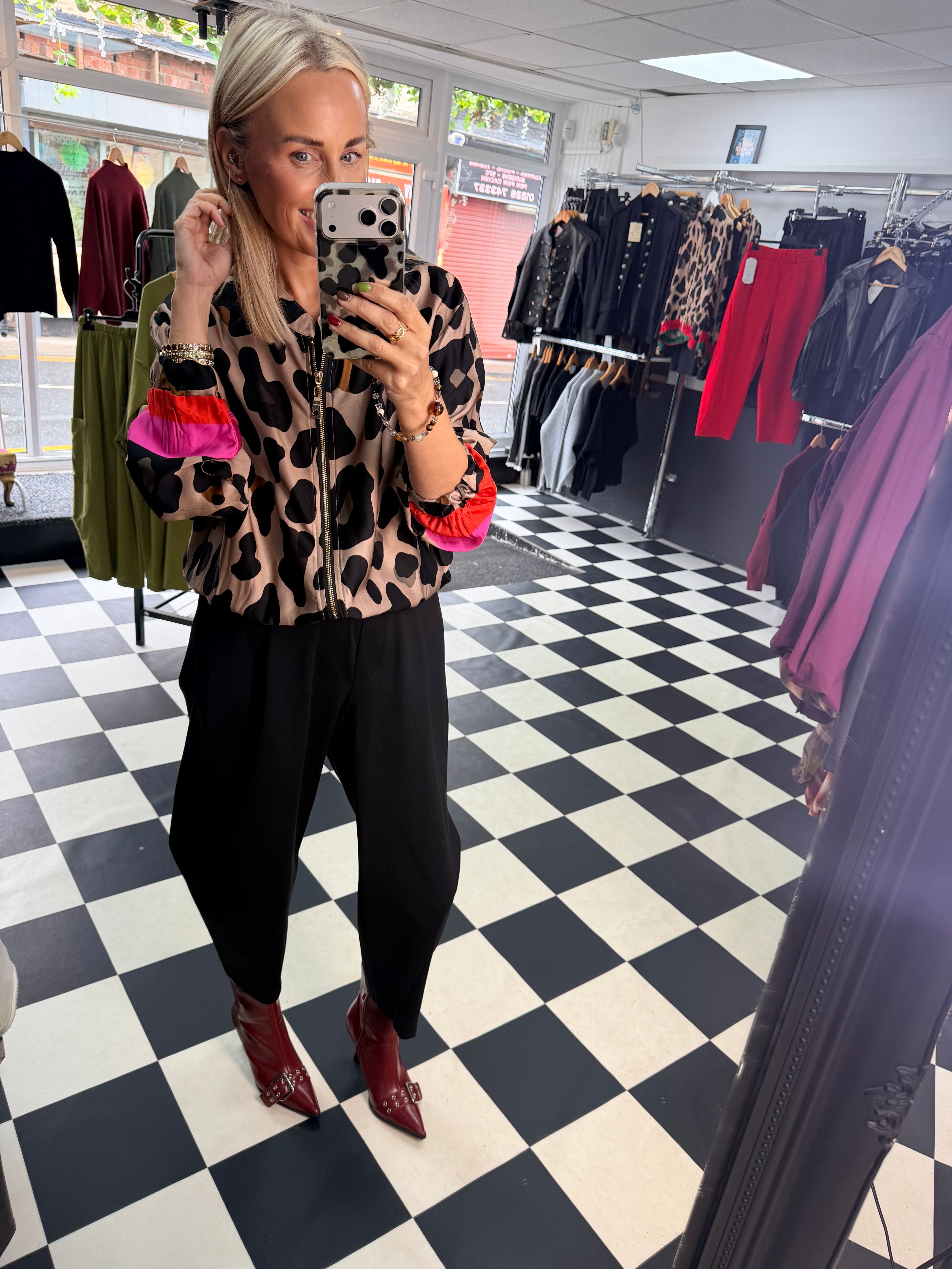 Animal Bomber Jacket Pink and Orange