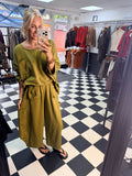 Utility top olive green