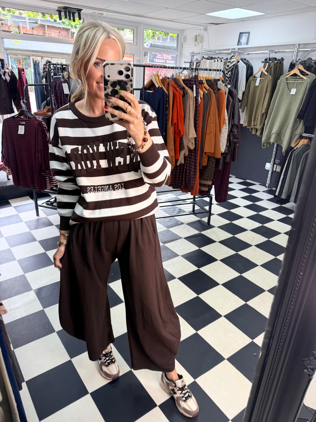 Stripe NY Jumper Chocolate