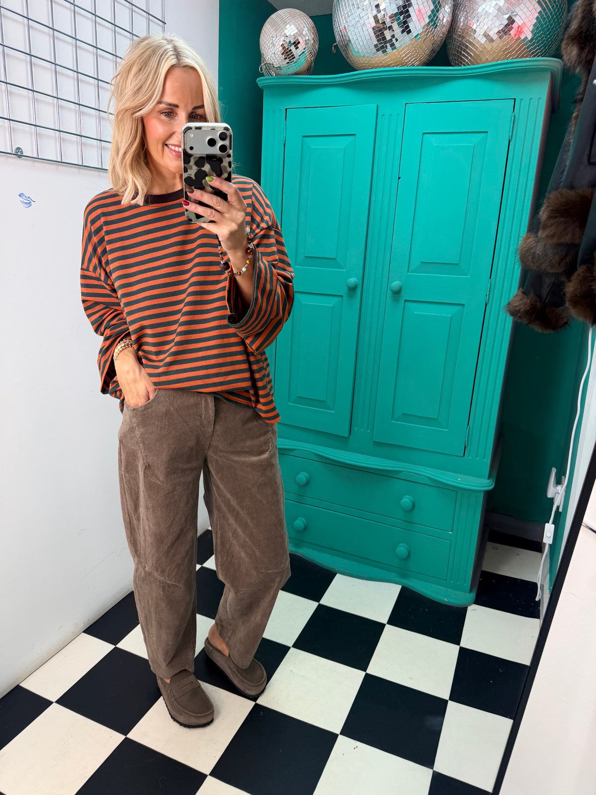 The cosy stripe - Orange and Green