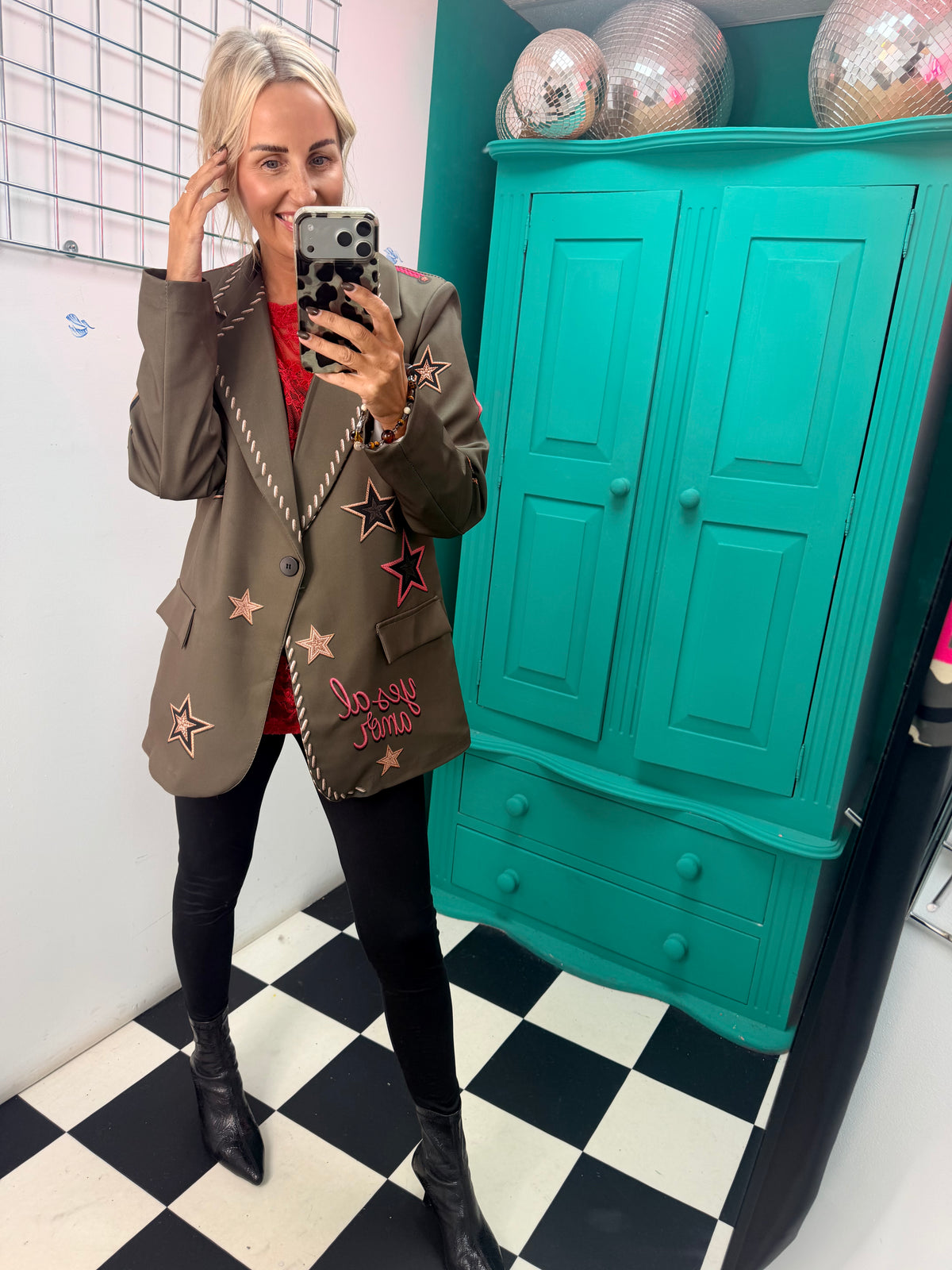 Amor Khaki Heart & Star Blazer