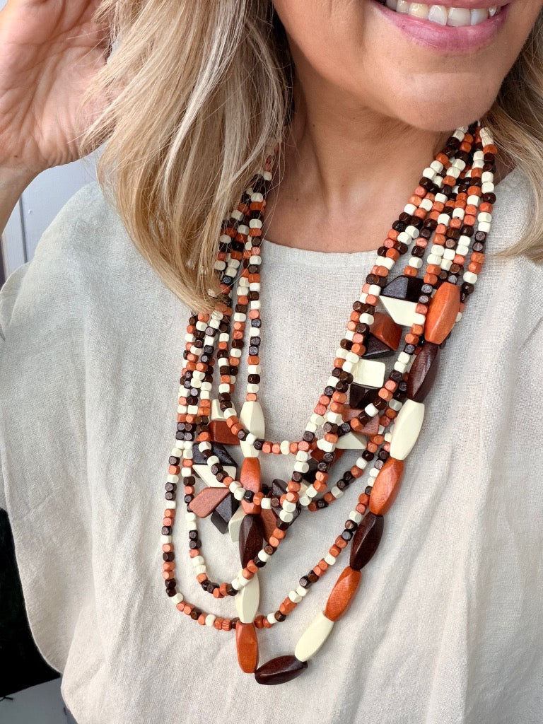 Bohemian Wooden Necklace