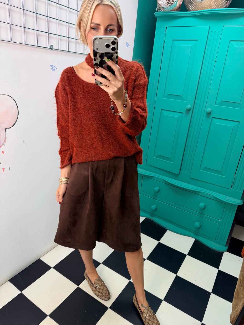 Faux Suede Jorts Chocolate