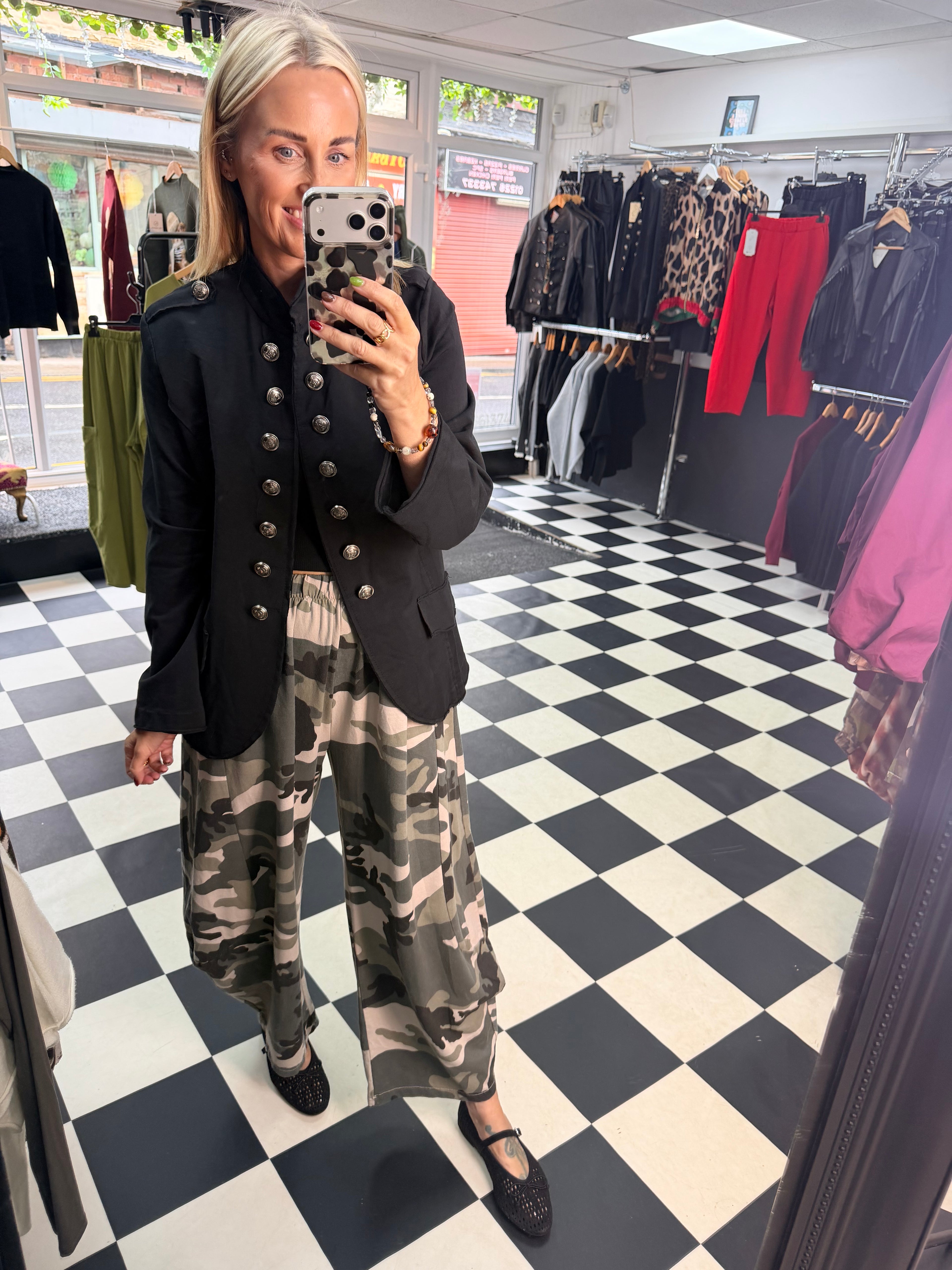 Anni Military Jersey Blazer Black