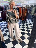 Slouchy Casual Top Camo Print