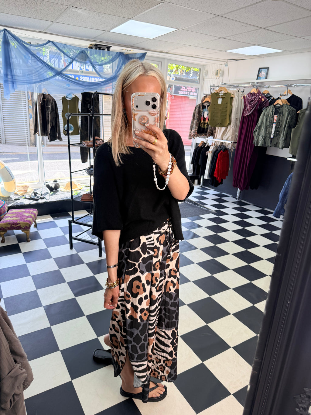 Funky Animal Split Trousers Black
