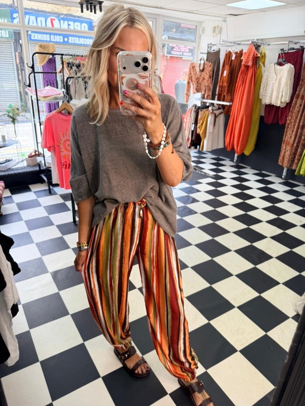 Air Brush Stripe Trouser Rust