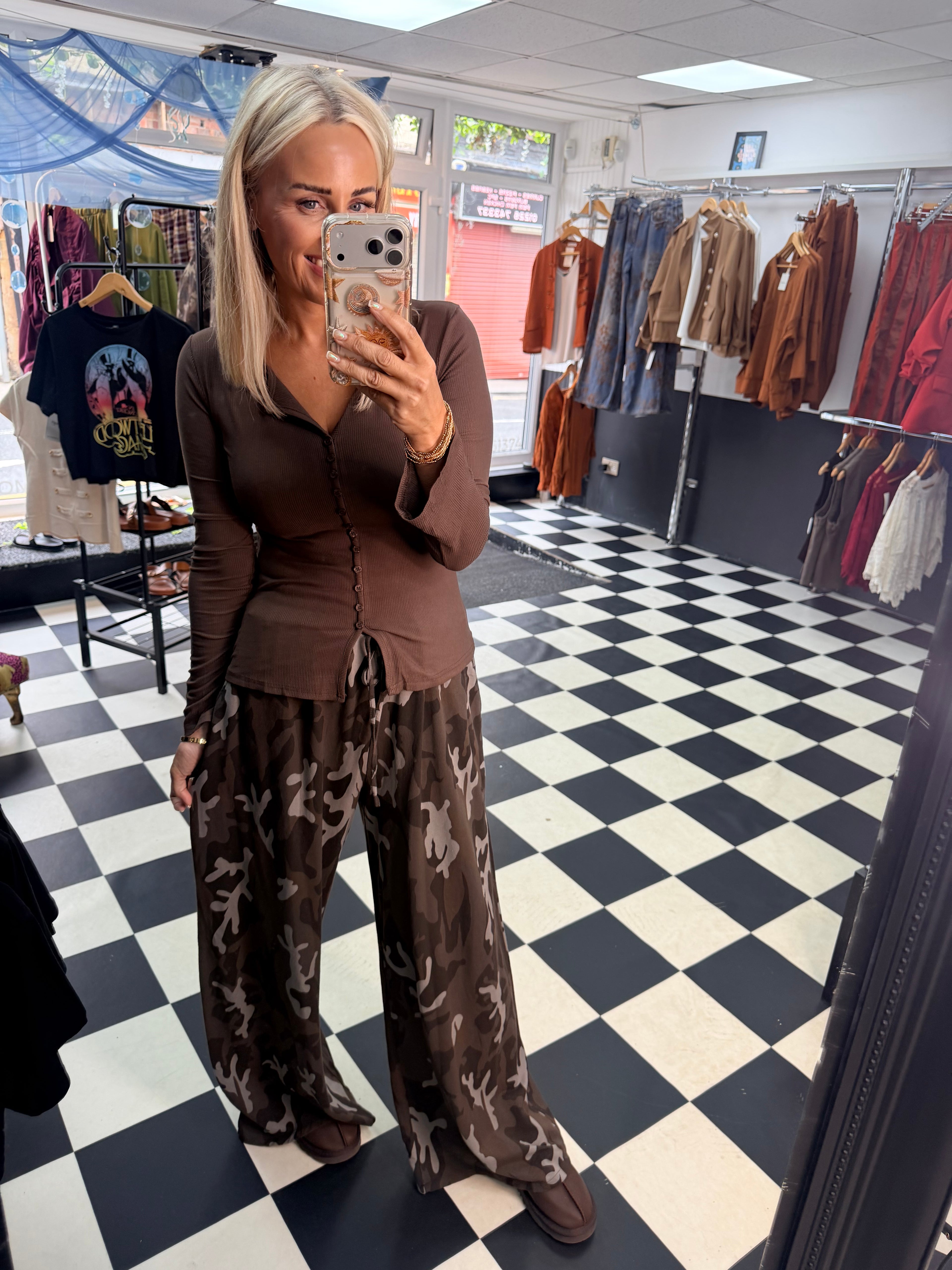 Cargo Straight Leg Joggers chocolate