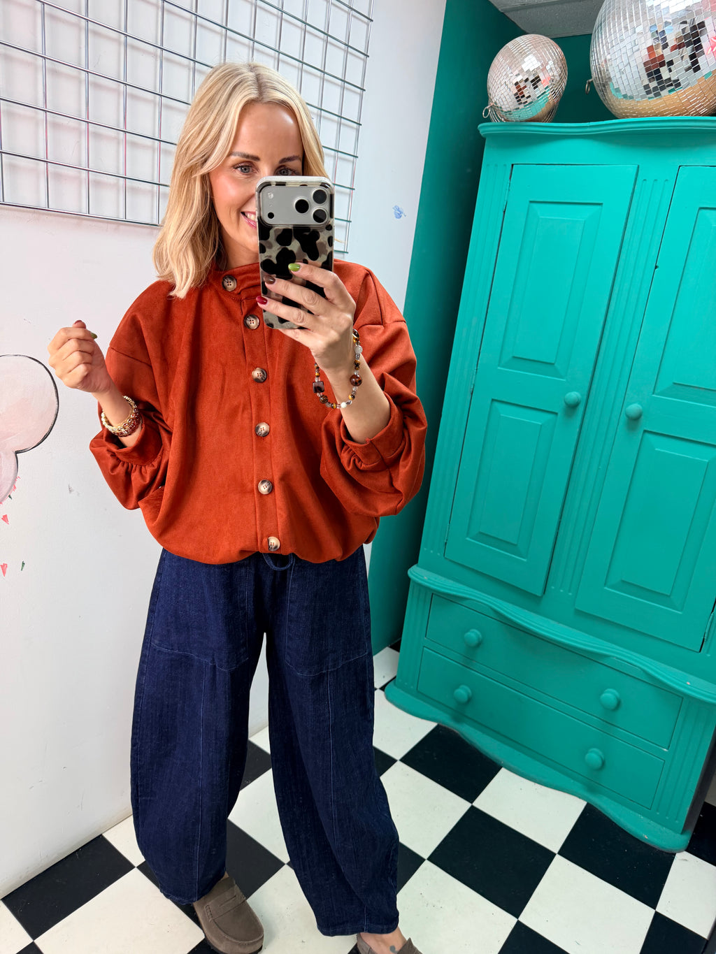 Suede Weekend Slouch Jacket Rust