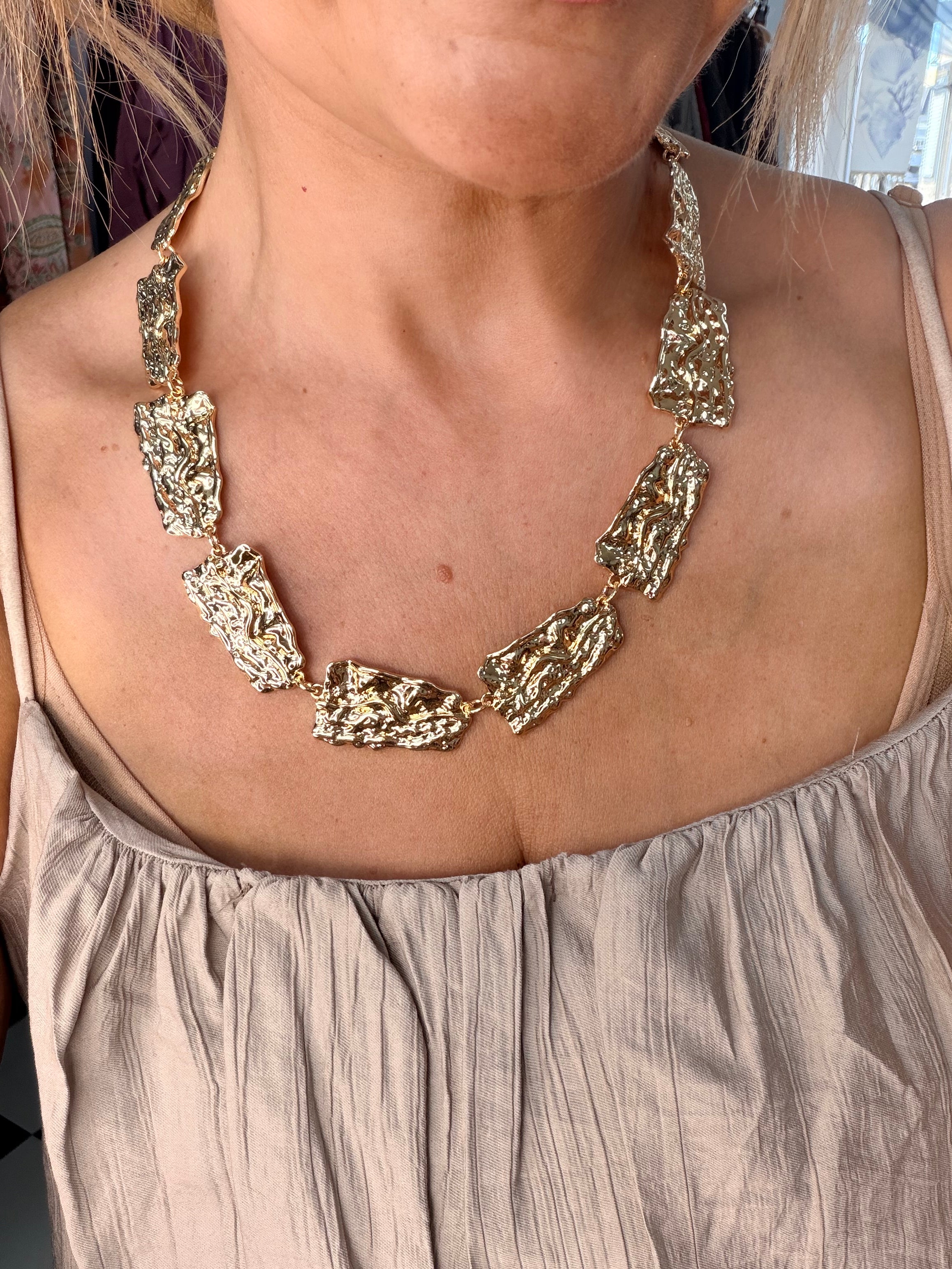Gold Square Necklace