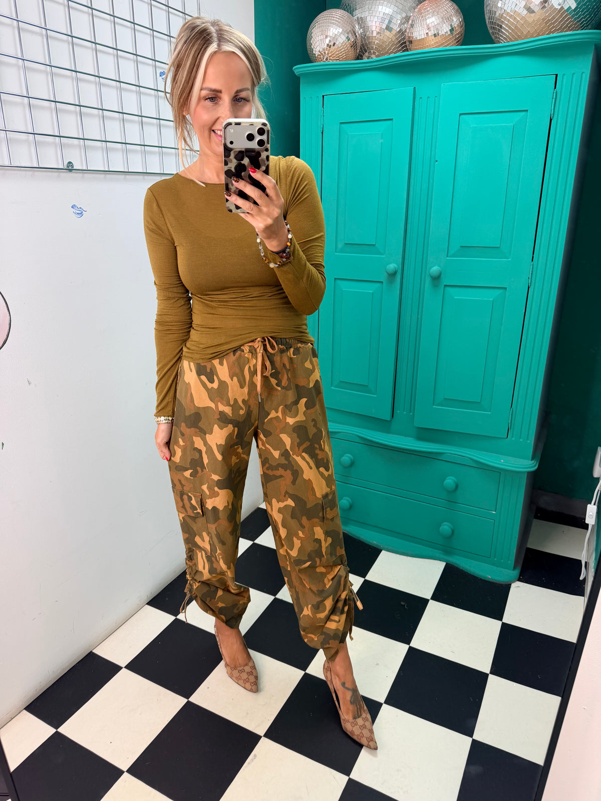 Cashmere Blend Basic Top Green