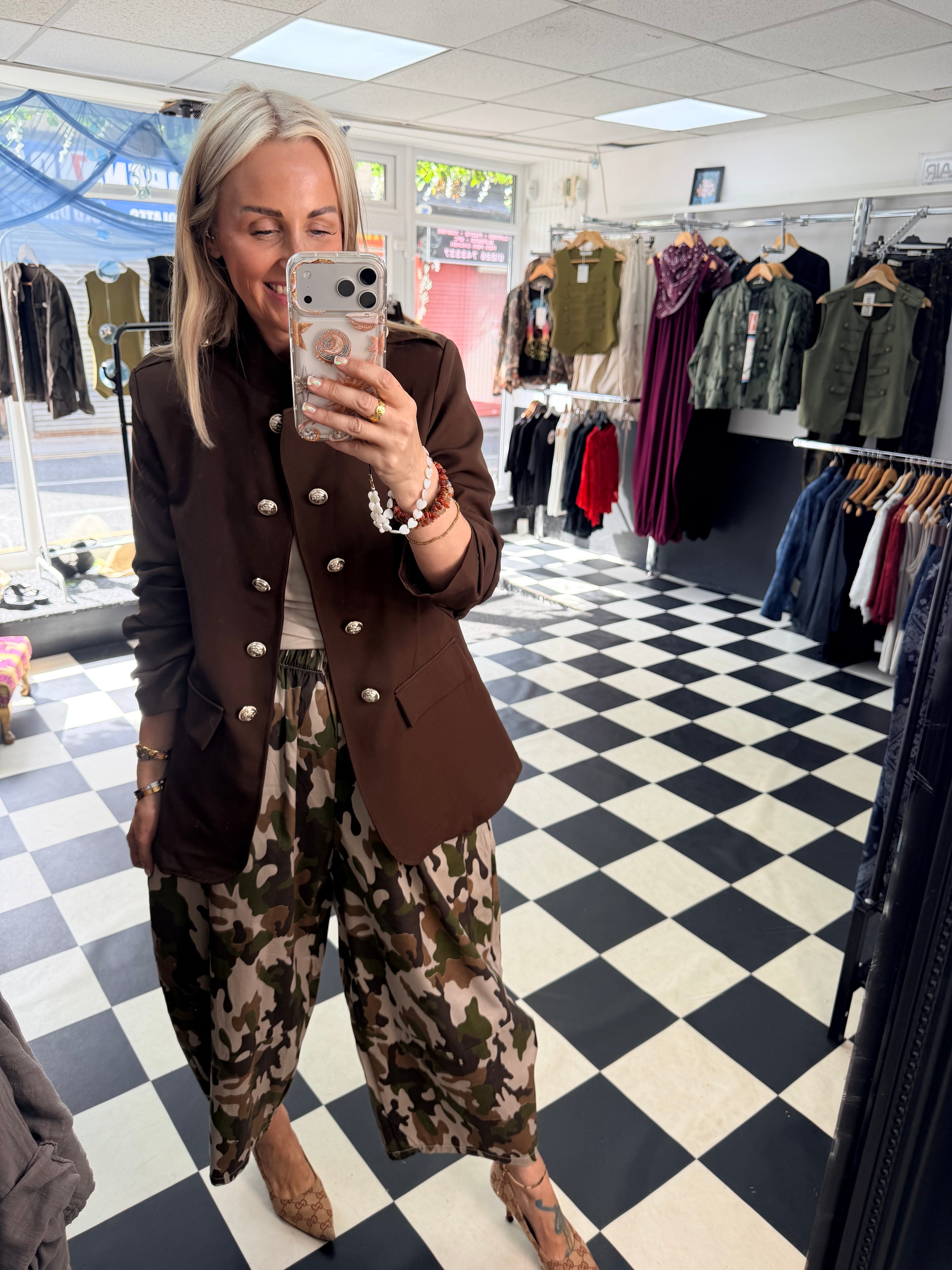 Military blazer chocolate