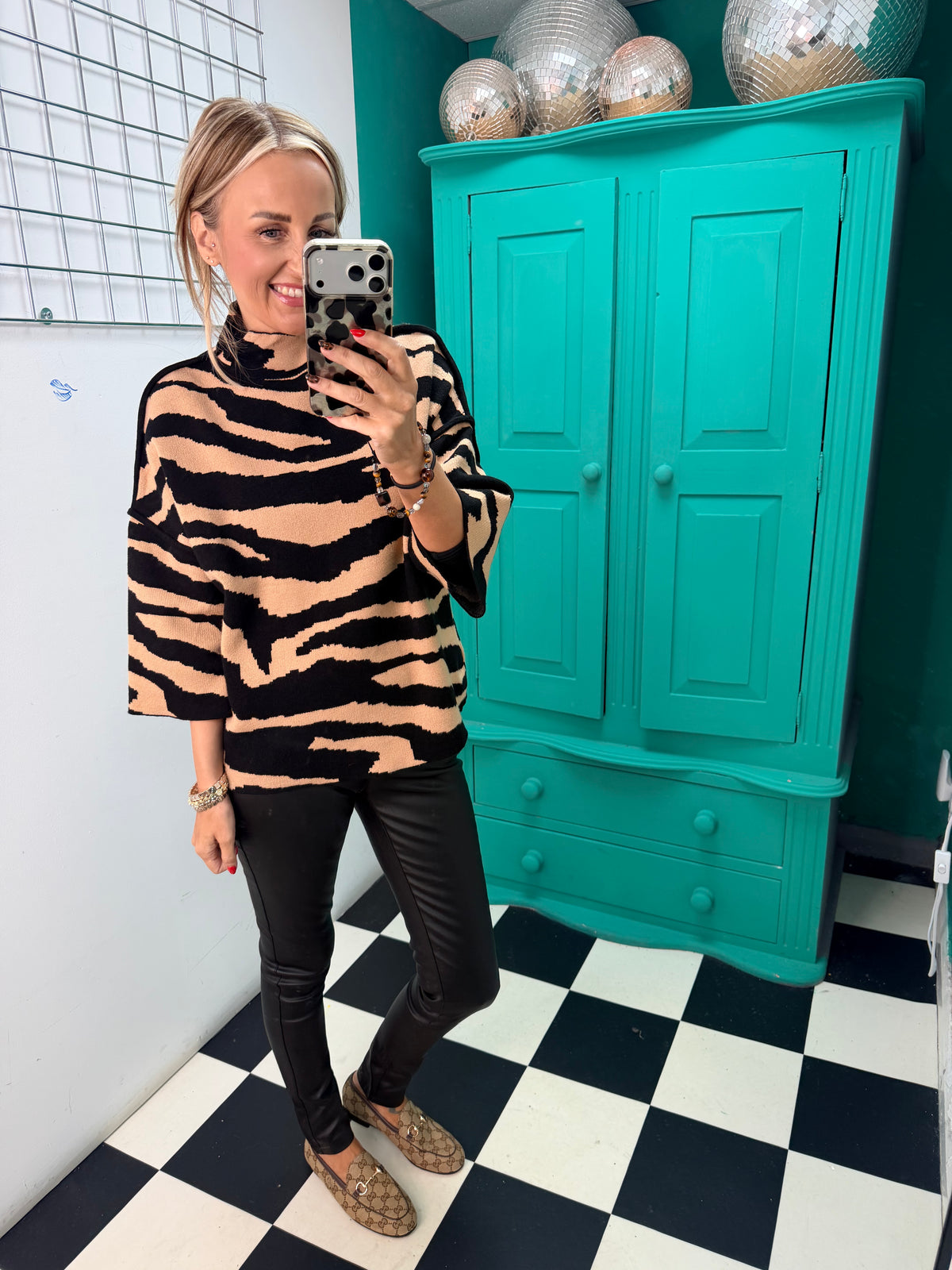 Wild Side Zebra Jumper Black/Tan