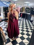 Bandana Scarf Jumpsuit Wine