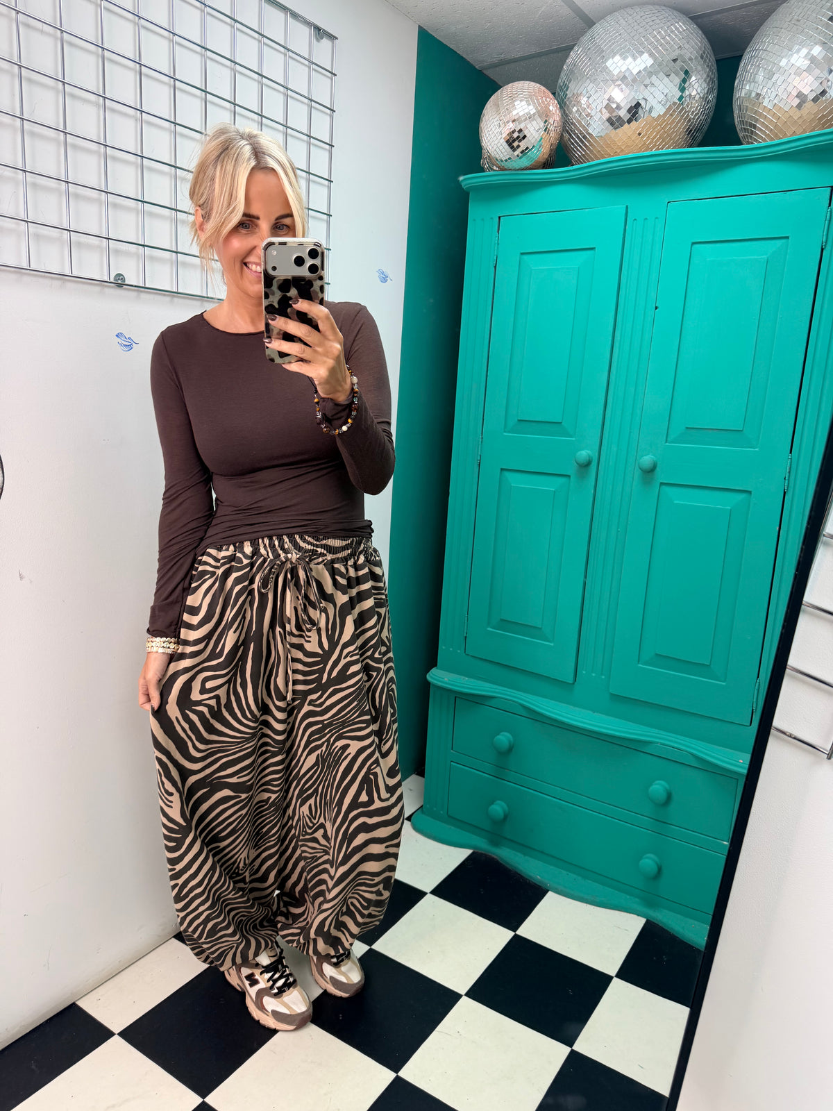Zebra Balloon Joggers - Tan